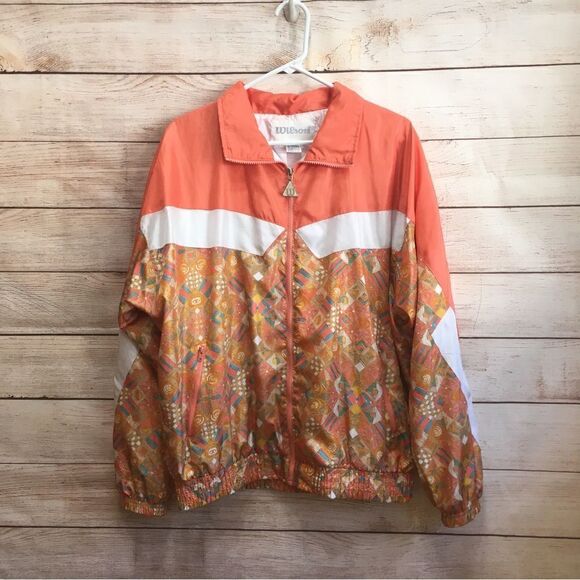 VINTAGE RETRO WILSON TWO-PIECE TRACK SUIT IN CORAL - Picture 2 of 12